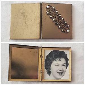 VINTAGE Photo Case - Foldable Gold Tone Embellished